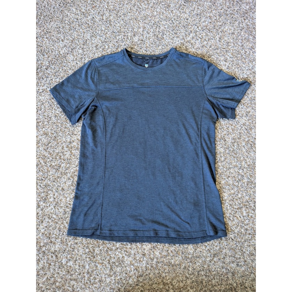 Kuhl Mens Response Short Sleeve Shirt Blue Textured Performance Tee 7361 Large